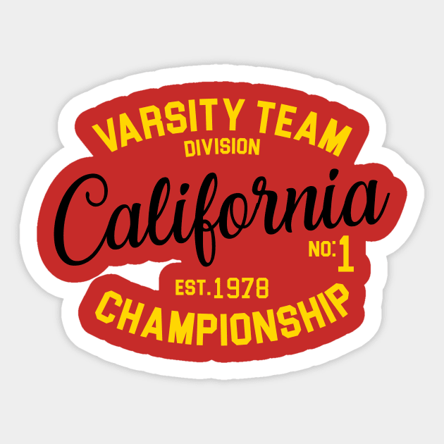 Varsity Team California Sticker by Raintreestrees7373